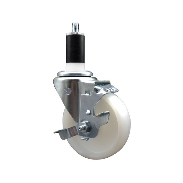 4'' Nylon Swivel 1-3/8'' Expanding Stem Caster with Brake